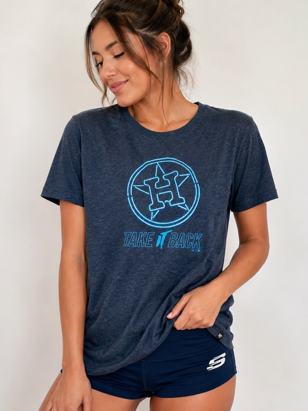 ’47 Brand Houston Astros Take It Back Graphic Tee Navy Blue Women’s Size M